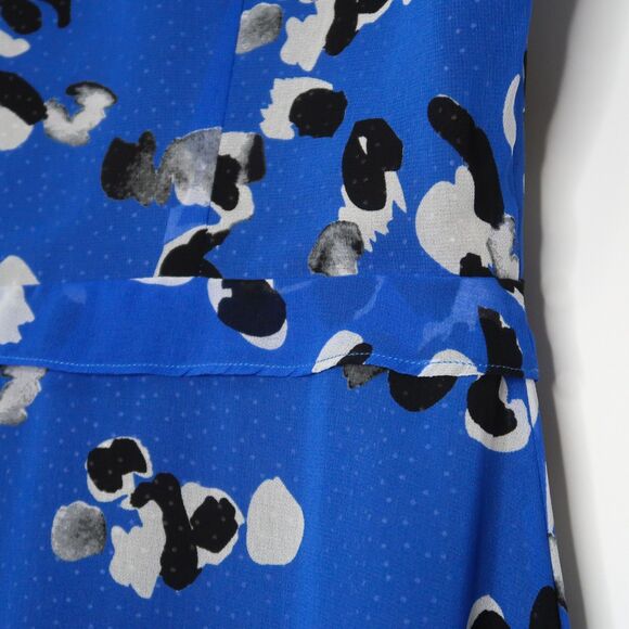 Cabi‎ Womens Sleeveless Dress Size Medium Blue Black Floral Polka Dot Layered - Picture 10 of 11